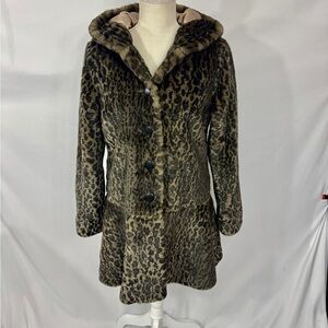 Free People Leopard Print Faux Fur Women's Coat
